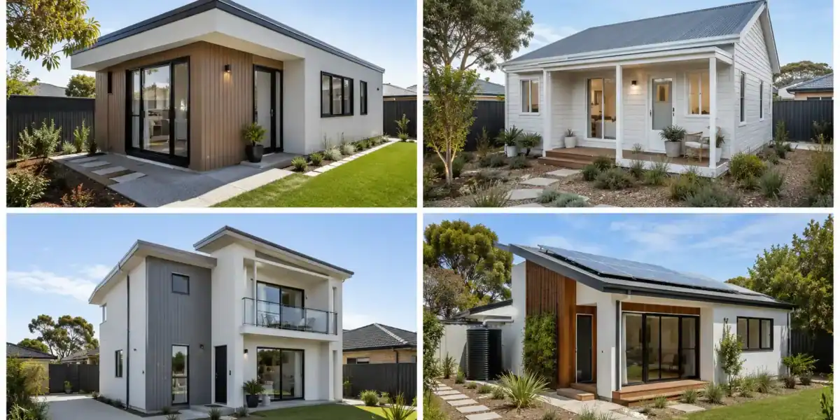 Four different granny flat design styles available for Perth residential blocks