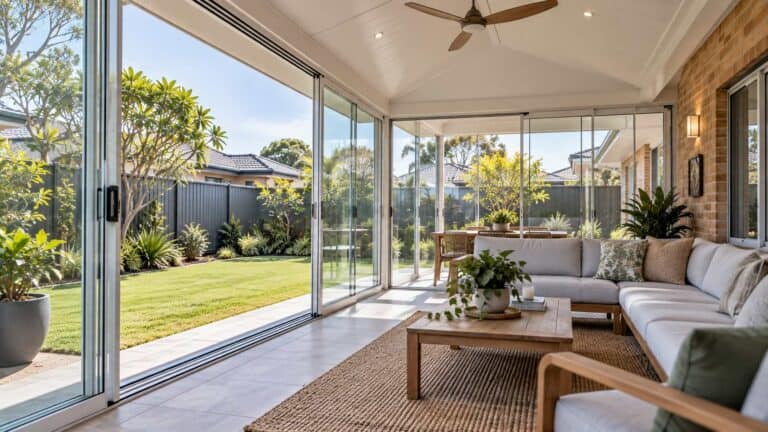 Glass enclosed patio on a Perth home, a change that triggers a building permit in WA